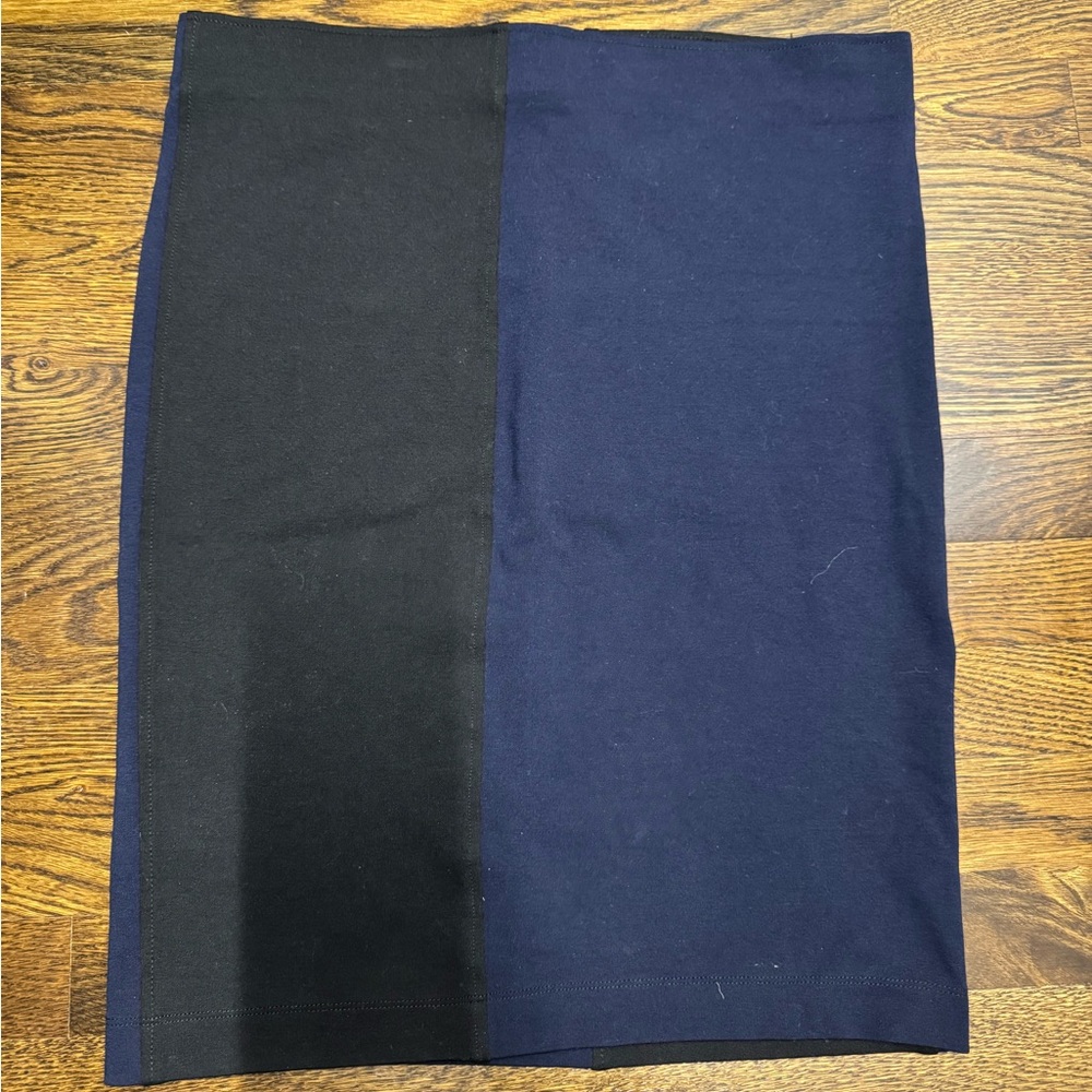 H&M Black and Navy Colorblock Pencil Skirt